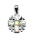 Sterling Silver with Opal Jerusalem Cross Pendant